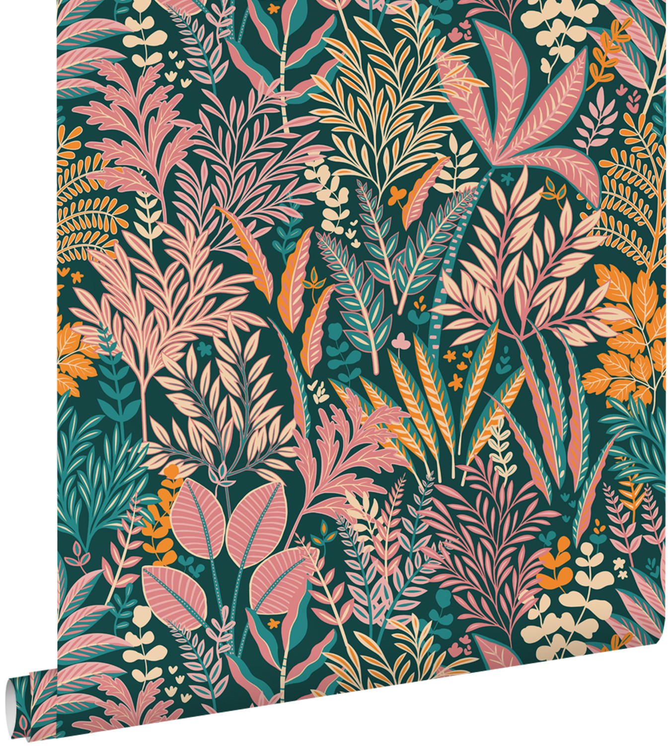 TAPETE tropische Blätter und Blüten 50 x 900 cm - Blau, Papier (50/900cm) - ESTAhome