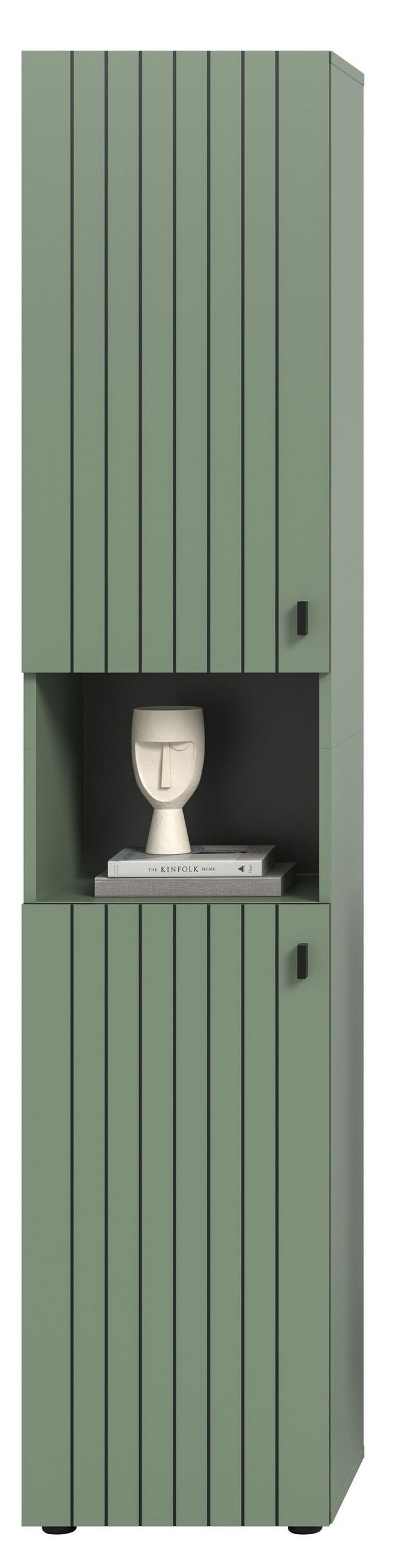 GARDEROBENSCHRANK STATION (B/H/T: ca. 40/192/37 cm) in Smoke Green/Smoke Green - Dunkelgrün, Holzwerkstoff (40/192/37cm)