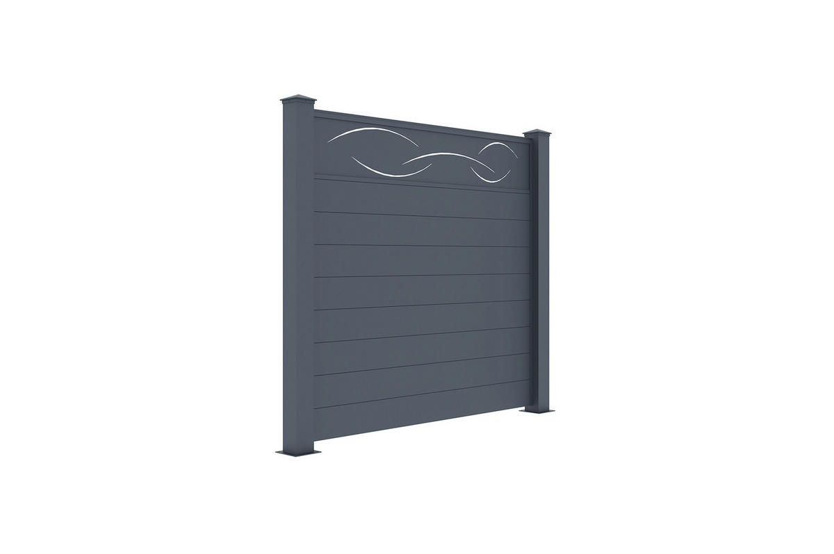 SICHTSCHUTZZAUN 5er-Set Life grau 1,9m H.170cm aluminium - Grau, Metall (945/166cm) - Casanoov