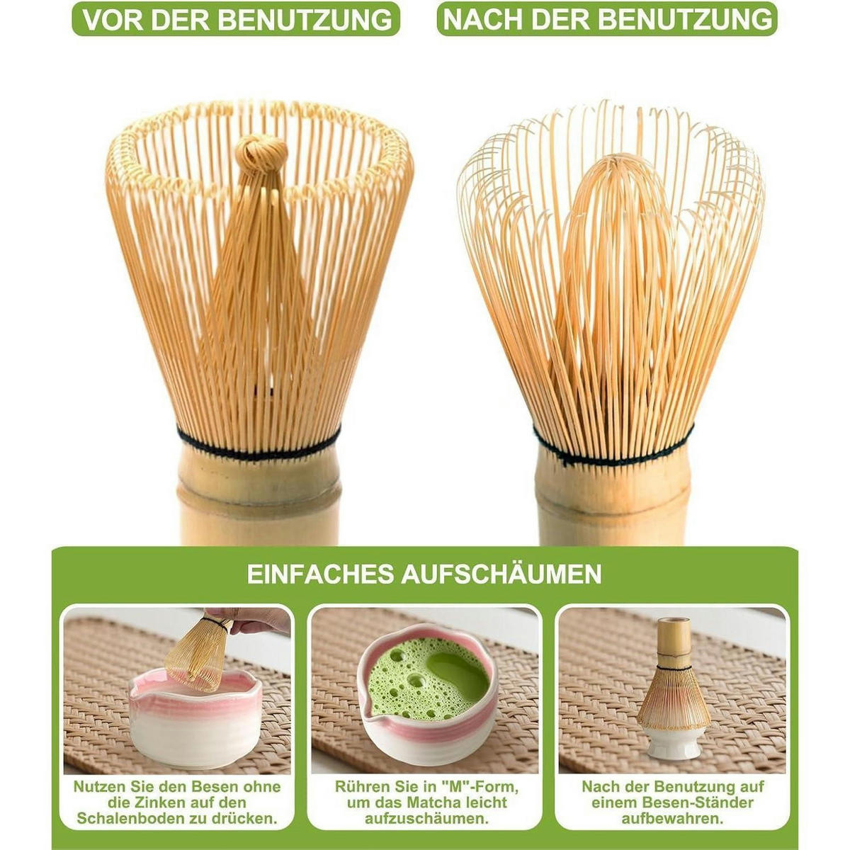 MATCHA Set 3-teilig Bambus - Braun, Naturmaterialien (10/10/10cm)