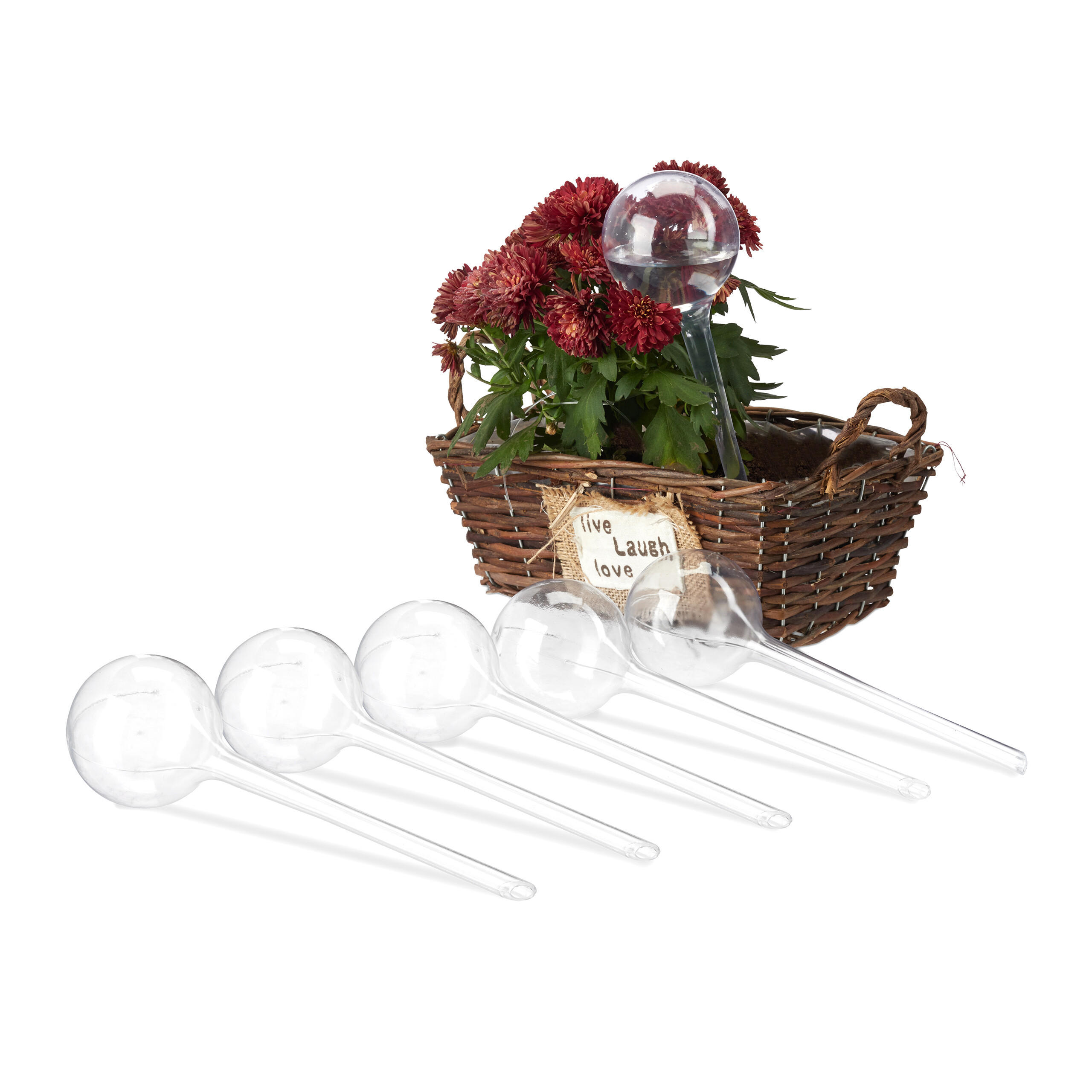 6XBEWÄSSERUNGSKUGEL - Transparent, Kunststoff (8/28/8cm) - Relaxdays