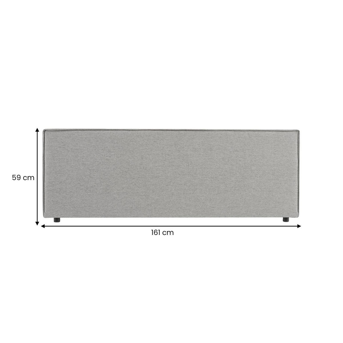 KOPFTEIL KLAO 160x190 cm grau - Grau, Textil (161/59/6cm) - IDIMEX