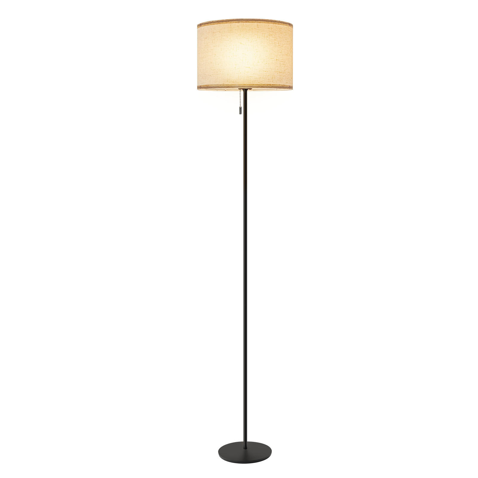 LED STEHLAMPE Liora 30/16/136 cm - Schwarz, Textil/Metall (30/16/136cm) - ZMH