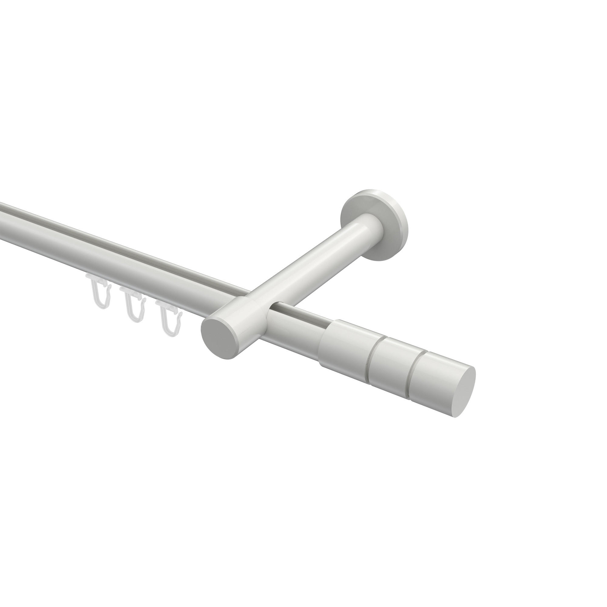 INNENLAUF-GARDINENSTANGEN-SET Prestige Elanto 420 cm (geteilt in 3 x 140 cm), 1-läufig, 20 mm Ø Weiß - Weiß, Metall (420cm) - INTERDECO
