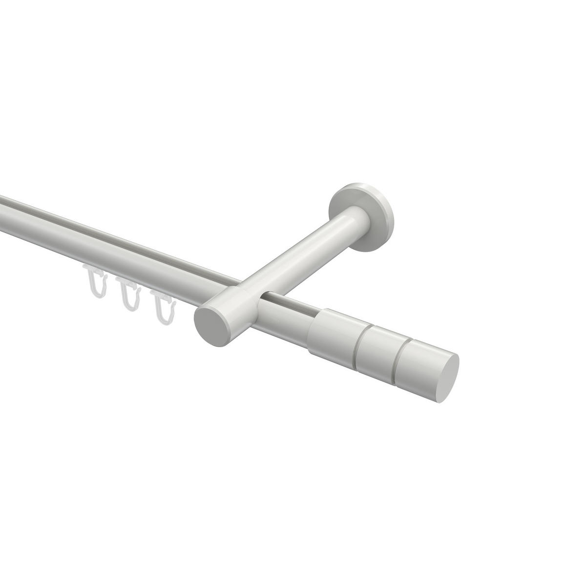 INNENLAUF-GARDINENSTANGEN-SET Prestige Elanto 140 cm, 1-läufig, 20 mm Ø Weiß - Weiß, Metall (140cm) - INTERDECO