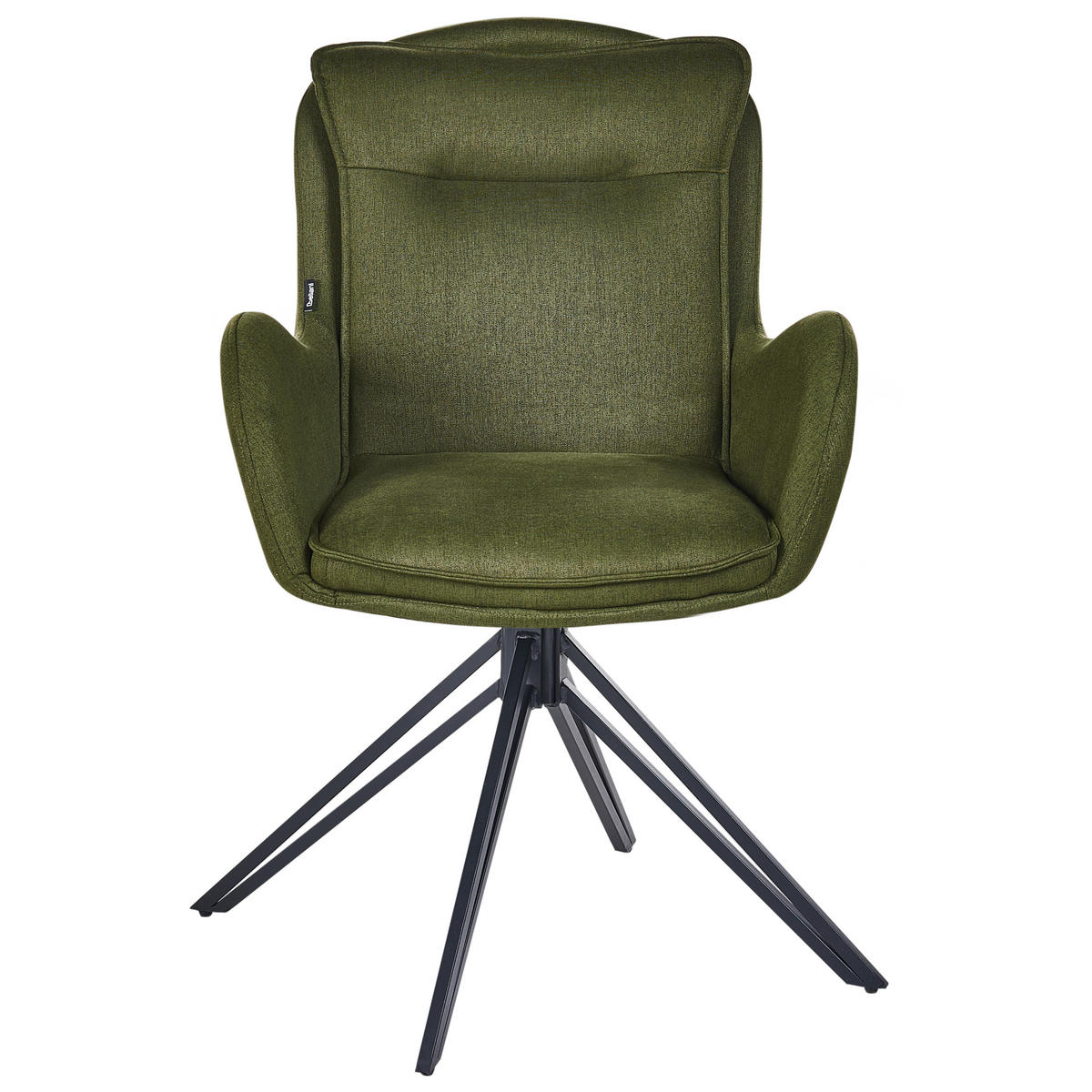 ESSZIMMERSTUHL 2er-Set Dunkelgrün Avelar - Dunkelgrün/Schwarz, Textil (62/92/63cm) - Beliani