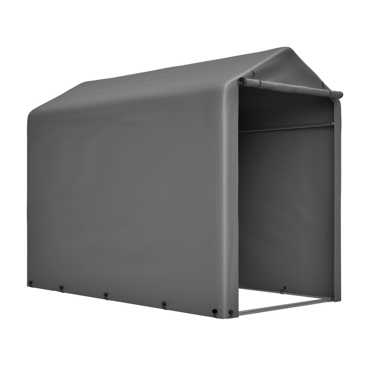 KLEINGARAGE aus verzinktem Stahl 187x100x160 cm in Dunkelgrau - Dunkelgrau, Metall (100/160/187cm) - Modfu