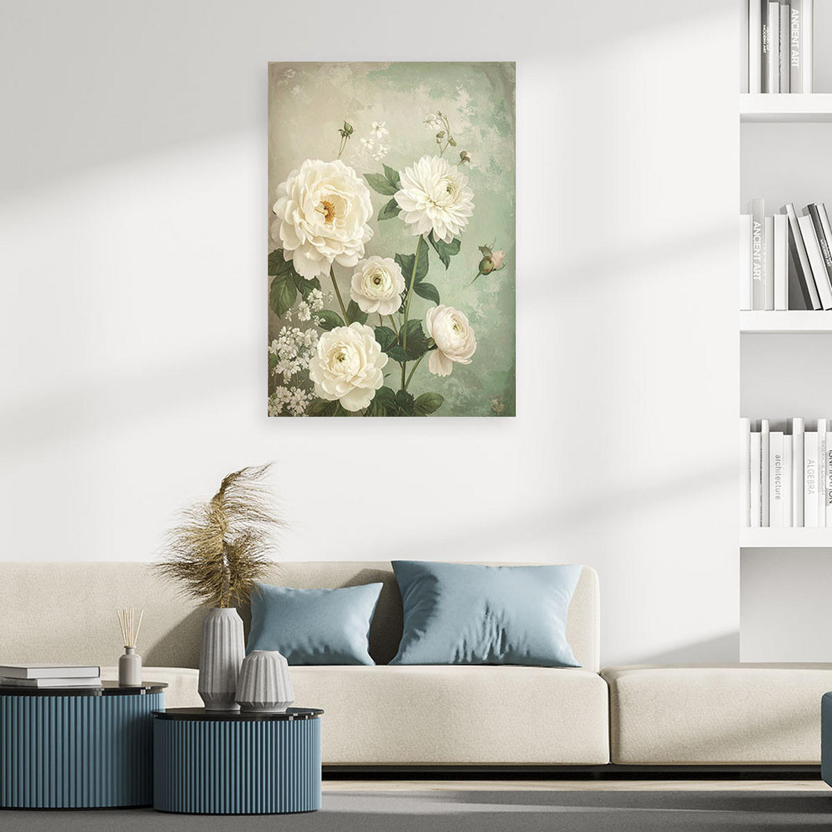 LEINWANDBILD Blumen 80x120cm - Beige, Textil (80/120cm) - Feeby