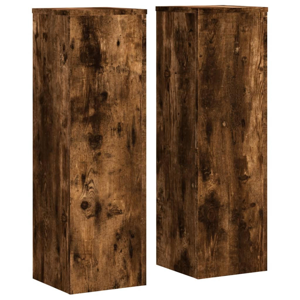 PFLANZENSTÄNDER 2er Set Räuchereiche 25/25/80 Cm Holzwerkstoff - Braun, Holzwerkstoff (25/80/25cm) - vidaXL