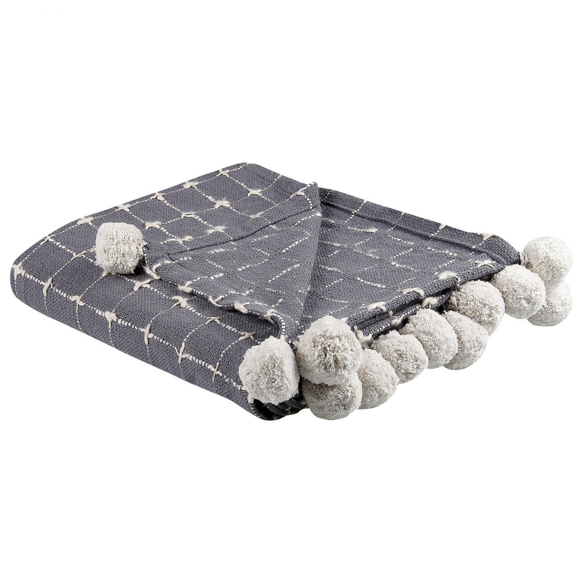 DECKE Cremeweiß Yasam 125/150 cm - Ecru, Naturmaterialen/Textil (125/150cm) - Beliani