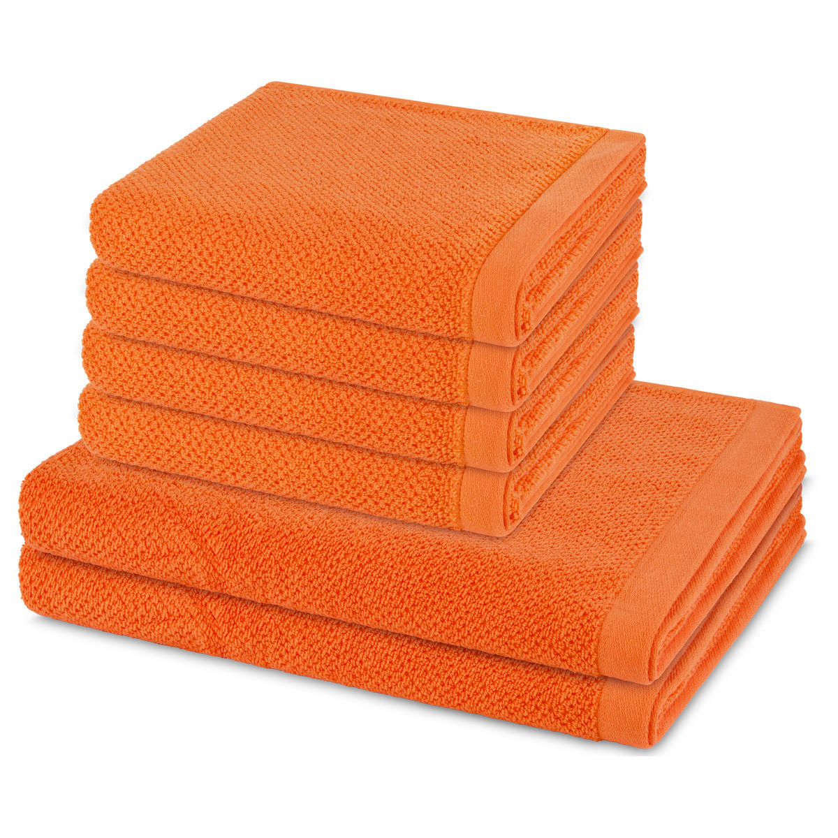 FROTTIERSET Bliss 6-teilig - Orange, Textil (50/100cm) - MÖVE