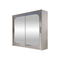 KLEIDERSCHRANK London VIII, mit RGB LED Beleuchtung - Kaschmir/Silberfarben, Holzwerkstoff/Kunststoff (180/215/58cm) - MIRJAN24