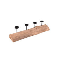 KERZENHALTER Leon Teak Natur 17x16x70cm - Hellbraun, Holz (16/17/70cm) - DELUKE