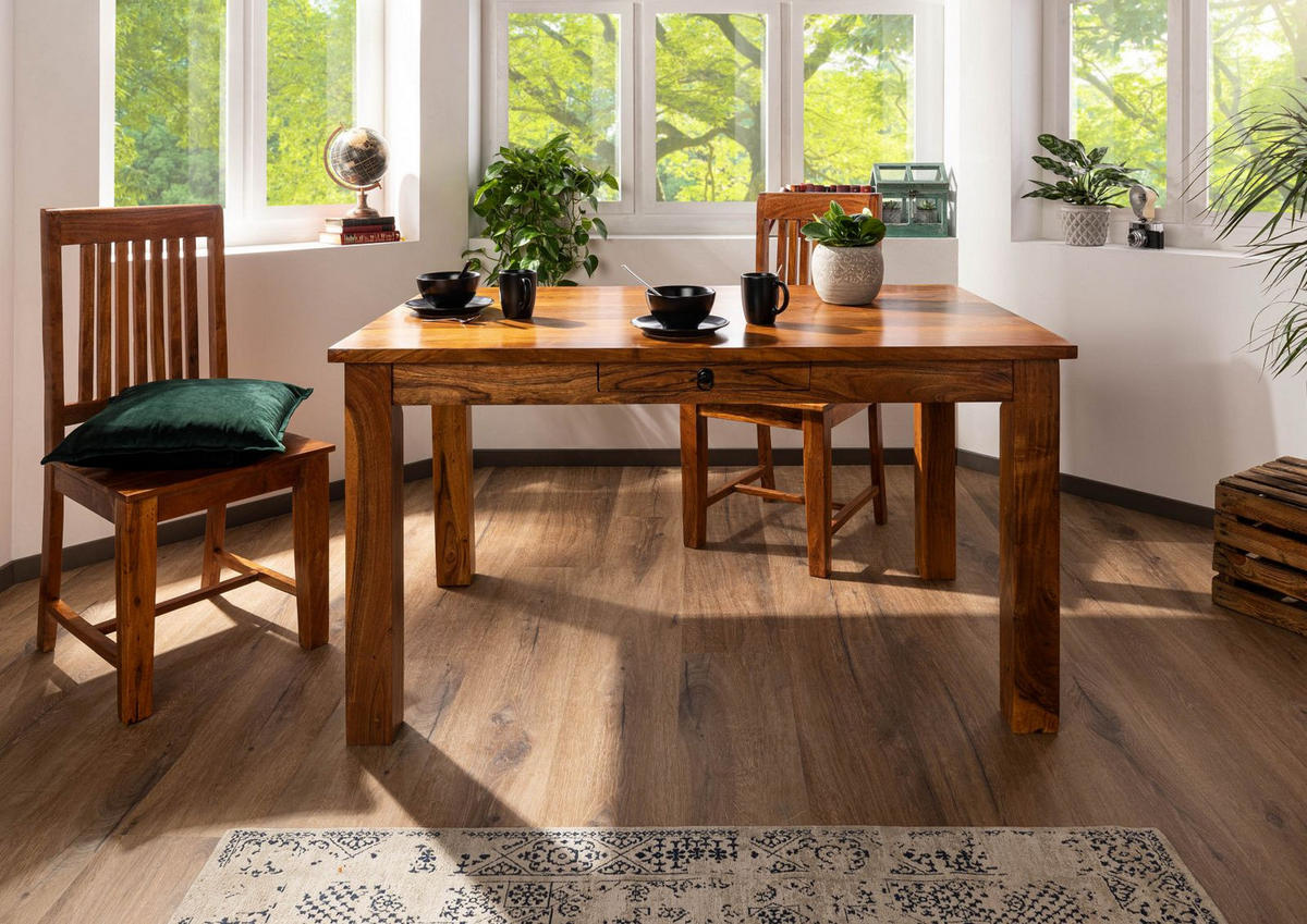 ESSTISCH Akazie 120x85x76 honig lackiert OXFORD #0111 - Braun, Holz (120/85/76cm) - Massivmoebel24