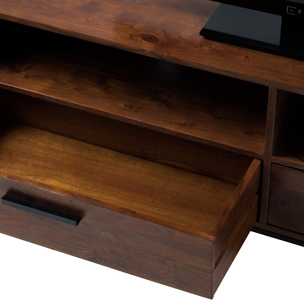 TV-LOWBOARD - Akazie massiv / Eisen, Breite 160 cm - Akaziefarben, Holz (160/50/40cm) - home24