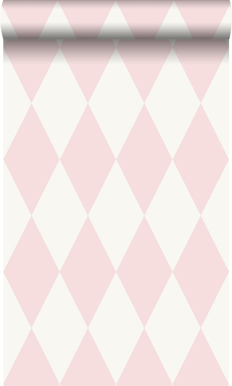 TAPETE Karomuster 53 cm x 10.05 m - Pink, Papier (53/0.1cm) - Origin Wallcoverings