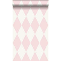 TAPETE Karomuster 53 cm x 10.05 m - Pink, Papier (53/0.1cm) - Origin Wallcoverings