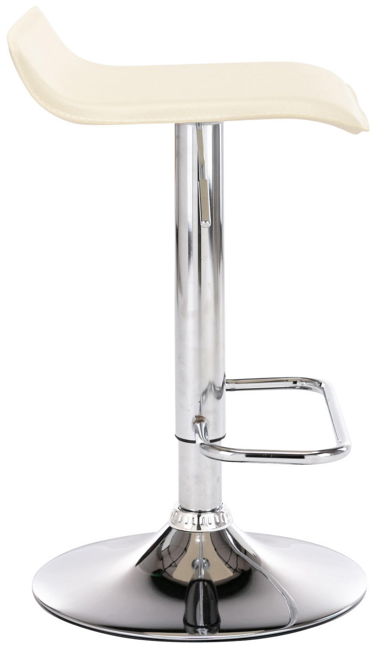 BARHOCKER 2er Set Lederlook creme - Chromfarben/Creme, Textil/Metall (38/65/41cm) - CLP