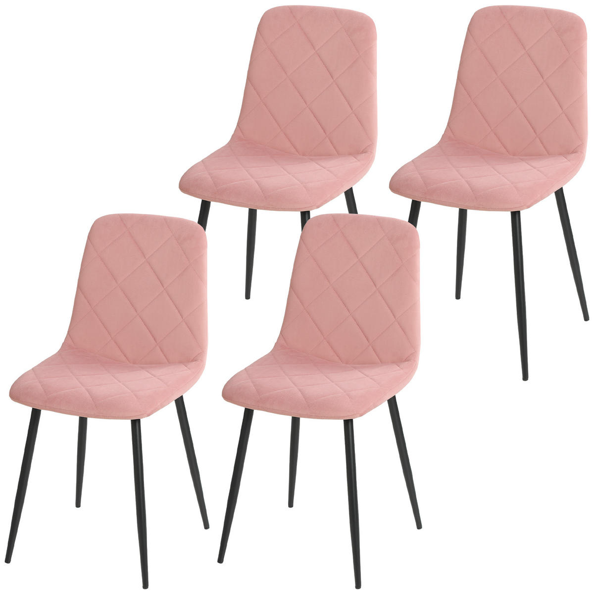 ESSZIMMERSTÜHLE 4er-Set Rosa 45.0/54.0/87.0 cm - Rosa, Textil (54/87/45cm)