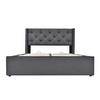 POLSTERBETT 160/200 cm grau mit Stauraum und Lattenrost - Grau, Textil (160/200cm) - OKWISH