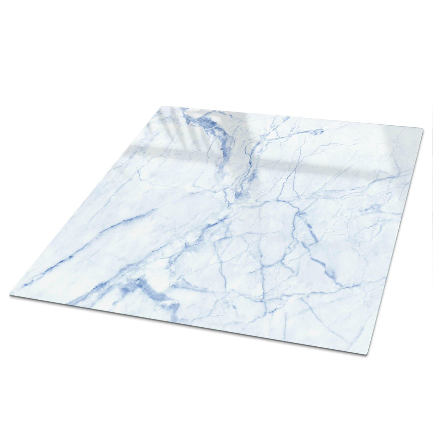 TISCHPLATTE 50x50 cm – Marmor-Eleganz - Creme, Glas (50/50/0.4cm) - Wallfluent