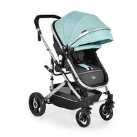 KINDERWAGEN Ciara blau schwarz Tragetasche Sportsitz Wickeltasche faltbar Sitz umkehrbar - Pastellblau, Metall (94/63/103cm) - Moni