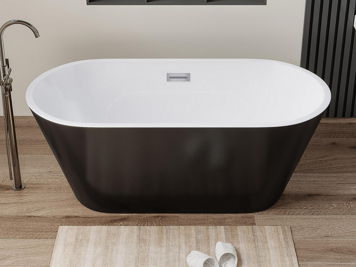 FREISTEHENDE Badewanne - 1 Person - Acryl - Schwarz - - Schwarz, Kunststoff (150/58/70cm) - Vente-Unique