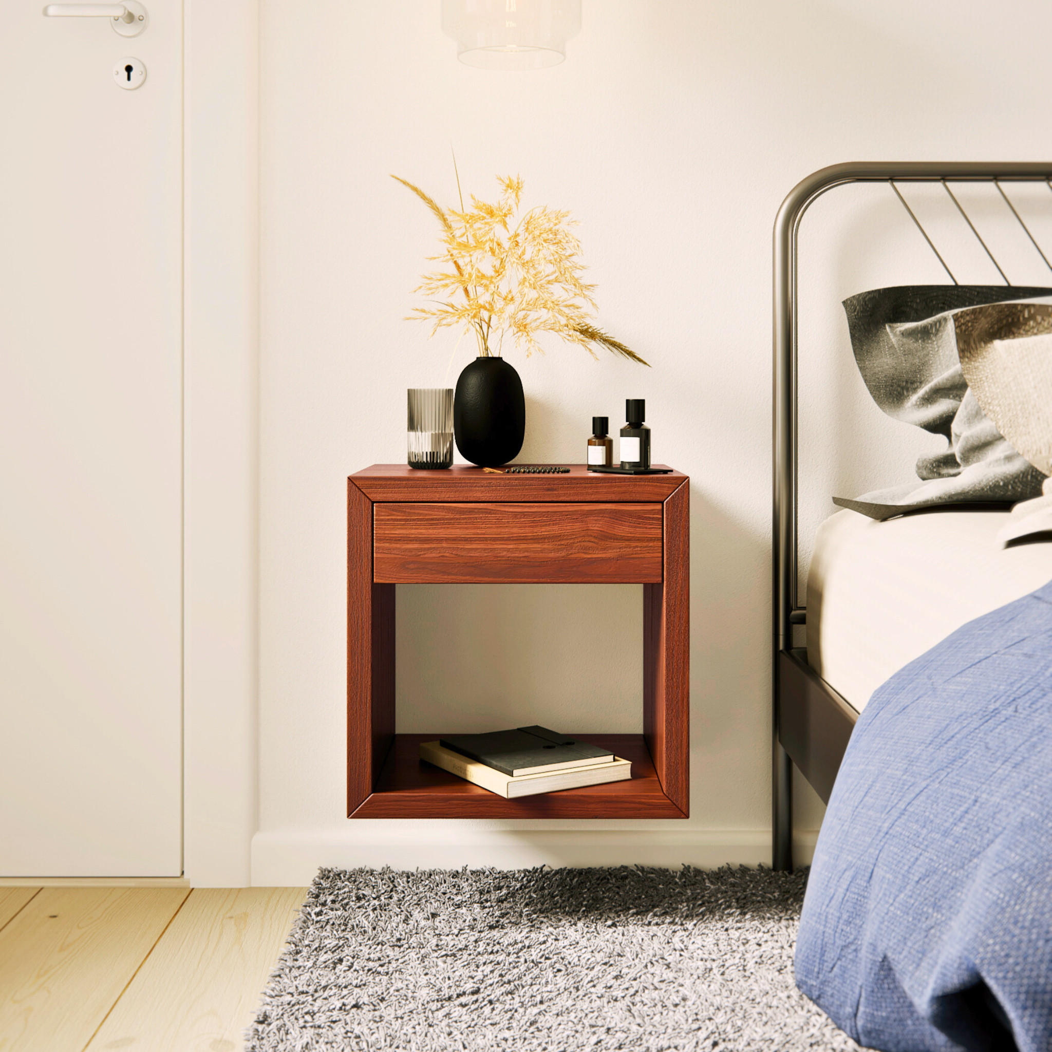 NACHTTISCH Hugo, braune Birke, 30/39/39 cm - Braun, Holz (39/39/30cm) - WOODEK