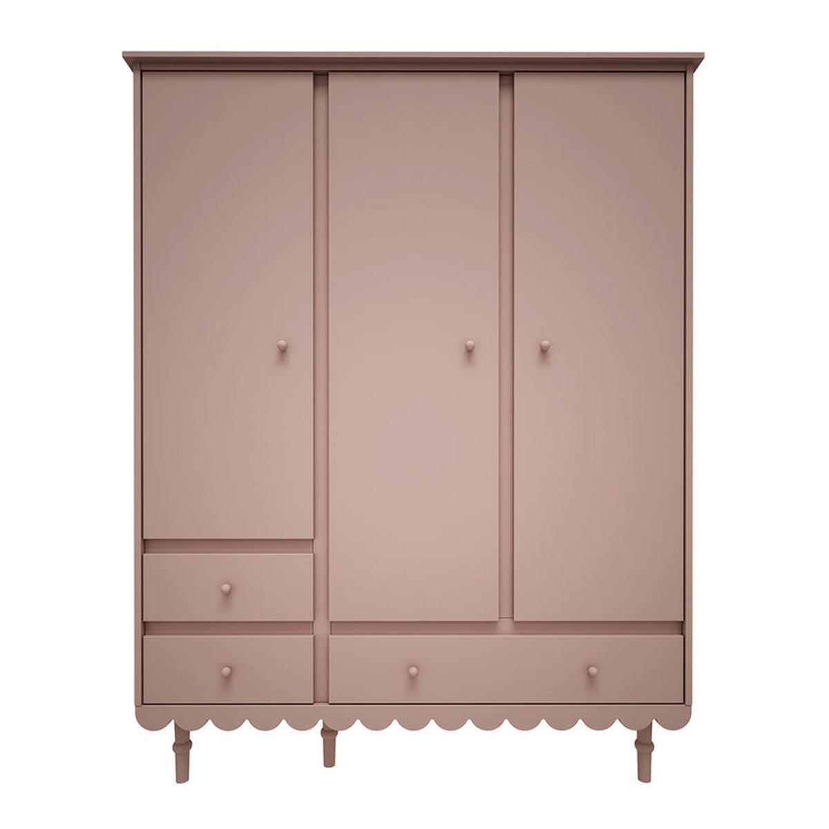 SKRIŇA 3 dvere Babushka Rose - pink, kompozitné drevo (154/203/50cm) - Petits-meubles
