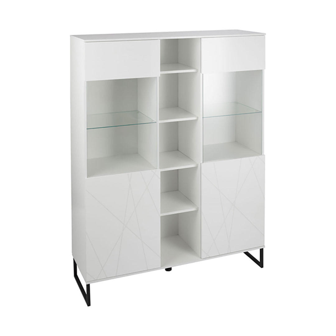 VITRINENSCHRANK weiß - Weiß, Holzwerkstoff (129/168/42cm) - ebuy24