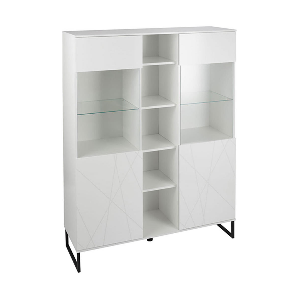 VITRINENSCHRANK weiß - Weiß, Holzwerkstoff (129/168/42cm) - ebuy24
