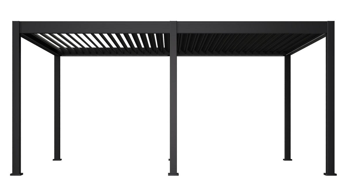 PERGOLA Deluxe Elektrisch Pavillon Terrassenüberdachung Aluminium LED 3,6x5,3 - Anthrazit, Metall (360/255/530cm) - WEIDE