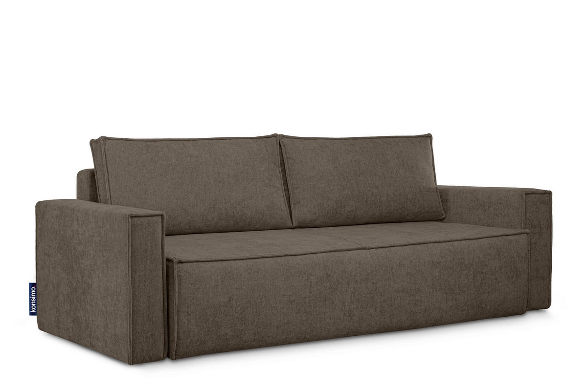 3-SITZER-SOFA NAPI II mit Schlaffunktion, braun - Braun, Textil (228/89/101cm) - KONSIMO®