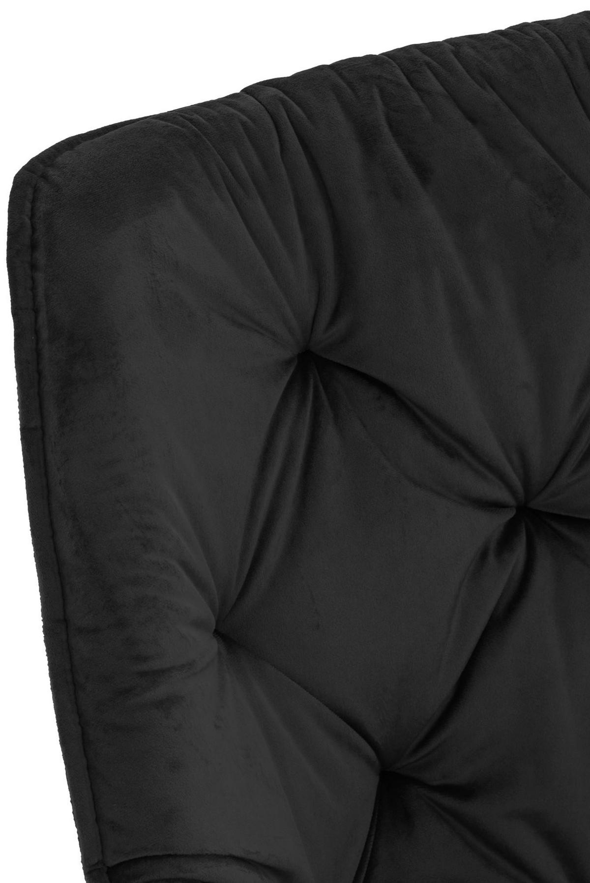 ARMLEHNENSTUHL 2er Set Samt Schwarz - Schwarz, Textil/Metall (58/83/62cm) - CLP