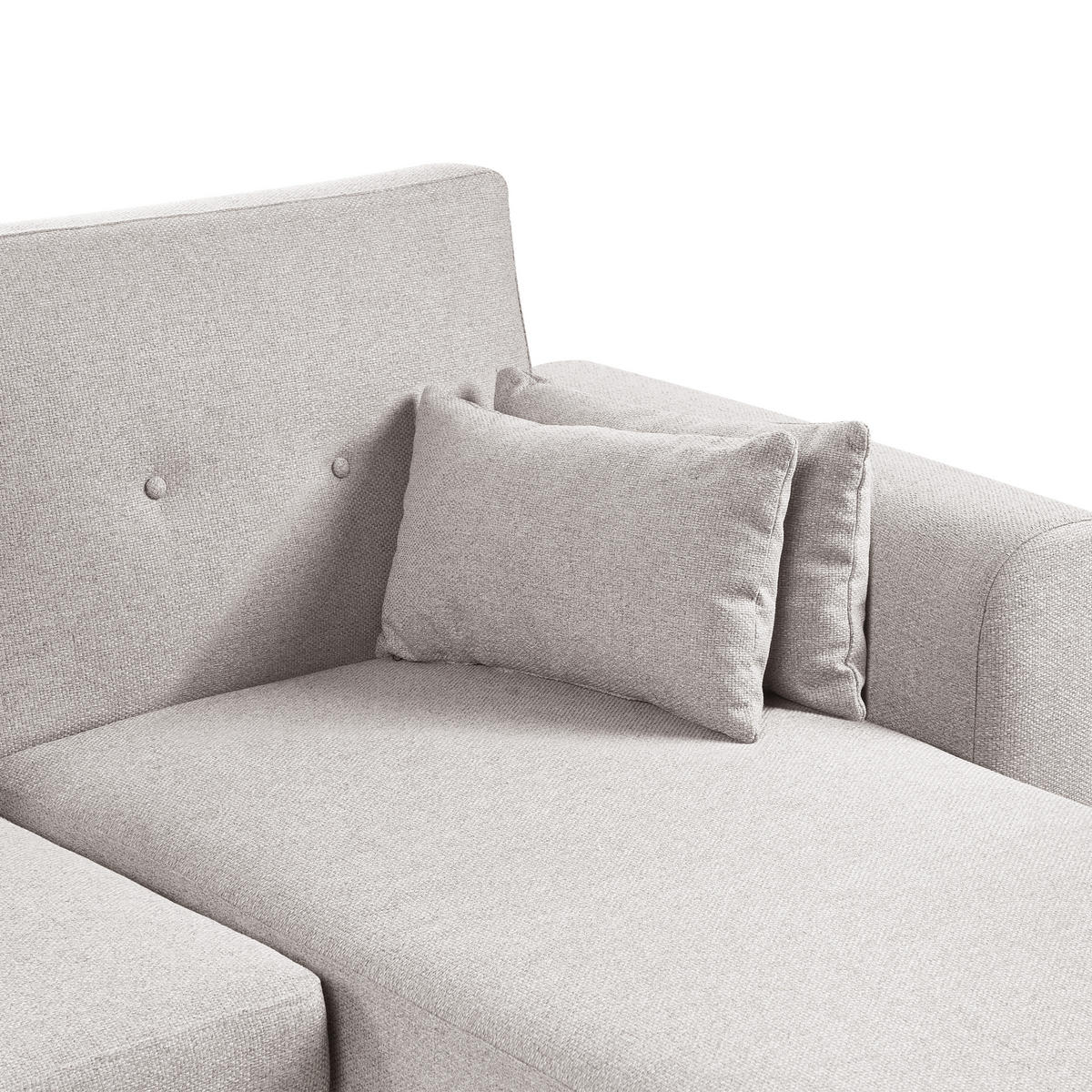 ECKSCHLAFSOFA 3-Sitzer Stoff Grau linksseitig Kaarina - Hellbraun/Grau, Textil (260/152cm) - Beliani