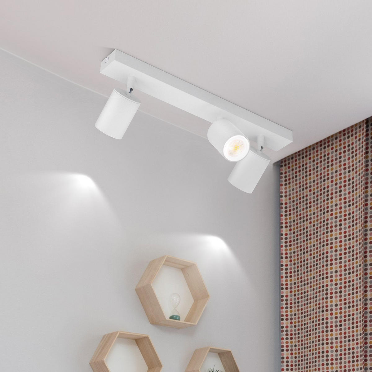 DECKENSTRAHLER Koga 42/5/7.2 - Weiß, Metall (42/5/7.2cm) - ZMH