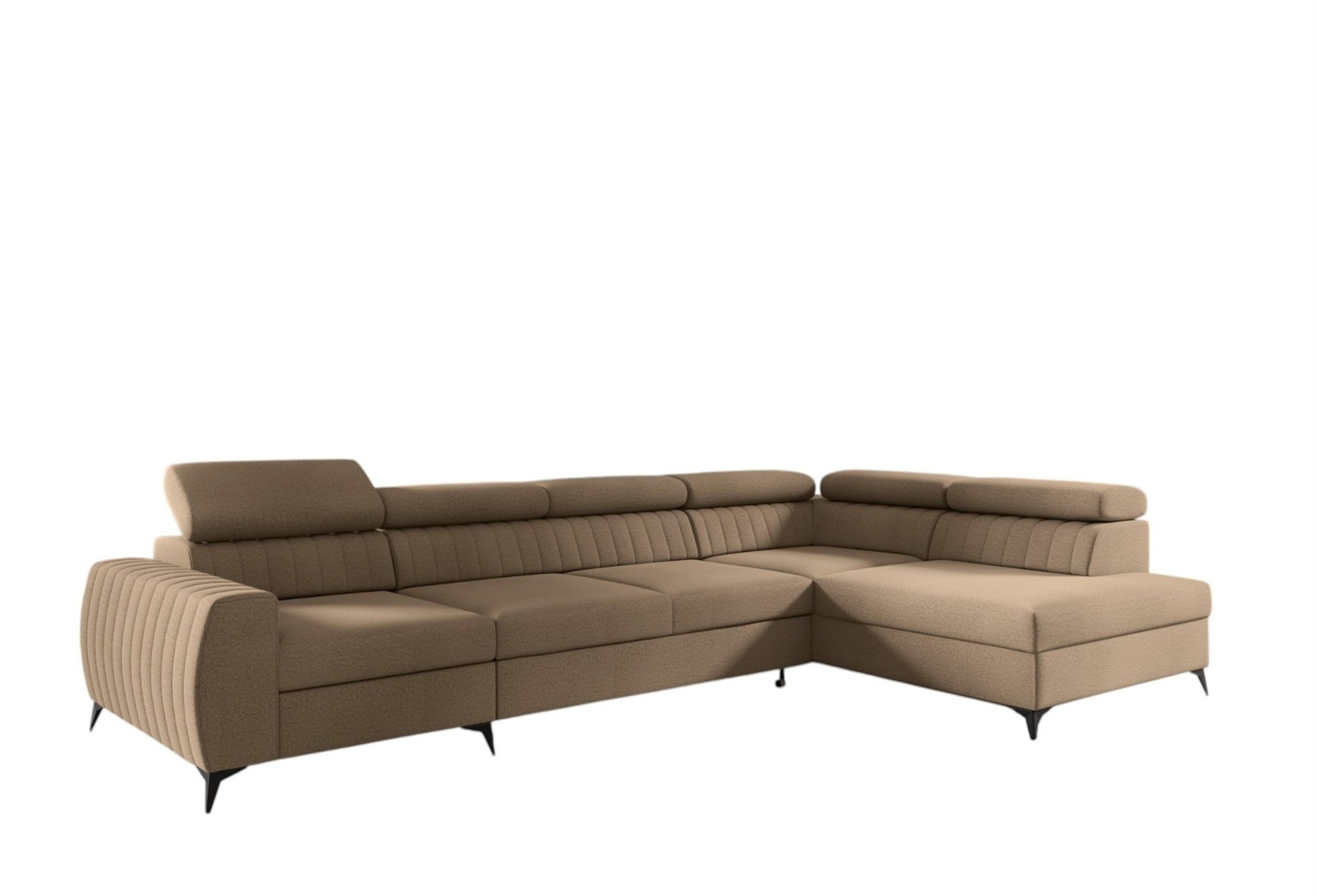 ECKSOFA Toronto Xl - Beige, Holzwerkstoff/Textil (340/200cm) - Fun Möbel