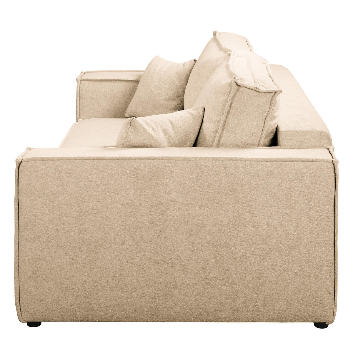 SCHLAFSOFA - Bouclé - Beige/Schwarz, Kunststoff/Textil (255/70/105cm) - home24