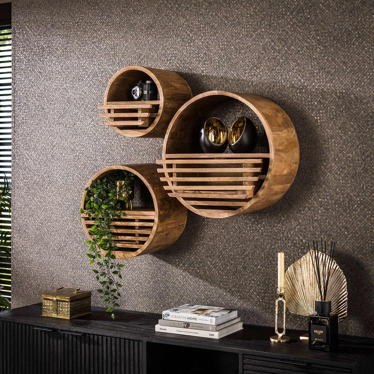 WANDREGAL Tweak 25/30/30 cm - Braun, Holz (30/30/25cm) - Hoyz Collection