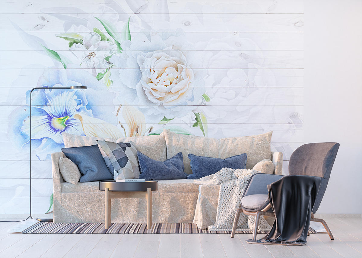 FOTOTAPETE Blumen 375 x 270 cm - Weiß, Papier (375/270cm) - Sanders & Sanders