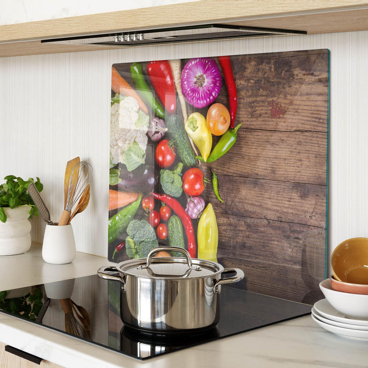 GLASPLATTE 60x52 cm Gemüse - Multicolor, Glas (60/0.4/52cm) - TULUP