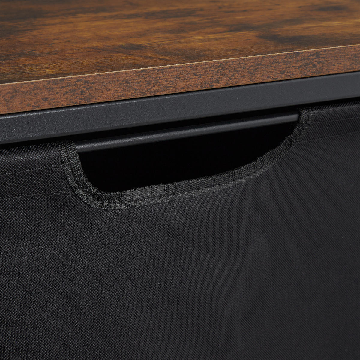 WÄSCHEKORBREGAL - Schwarz, Holzwerkstoff/Textil (72.5/78/30.5cm) - Relaxdays
