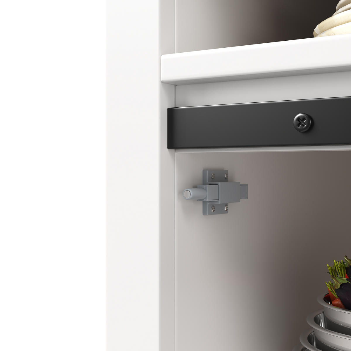 HIGHBOARD in Weiß Mehrzweckschrank mit USB-Anschluss und LED B120/T40/H174.5cm, für Küche Esszimmer - Weiß, Holzwerkstoff (120/174.5/40cm) - STILVORA