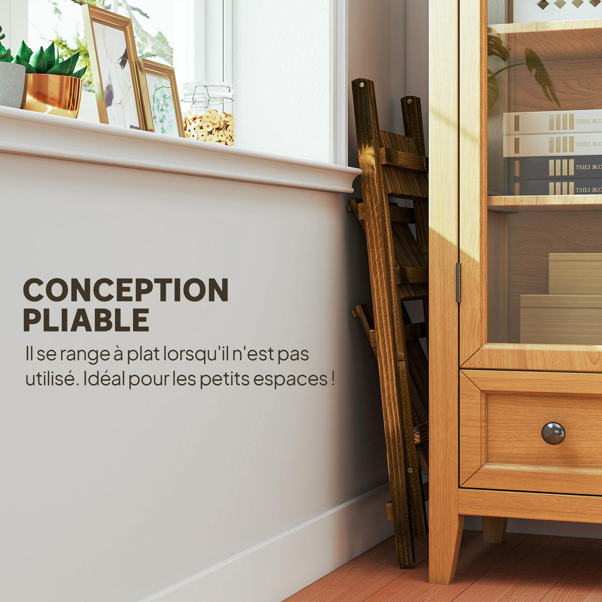 BLUMENTREPPE DE-12103 3-stufig, klappbar, 40/37/93 cm Natur - Braun, Holzwerkstoff (37/93/40cm) - ComfortXL