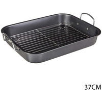 BRATPFANNE Edelstahl 37/29/5,5 cm - Schwarz, Metall (37cm) - 5five Simply Smart