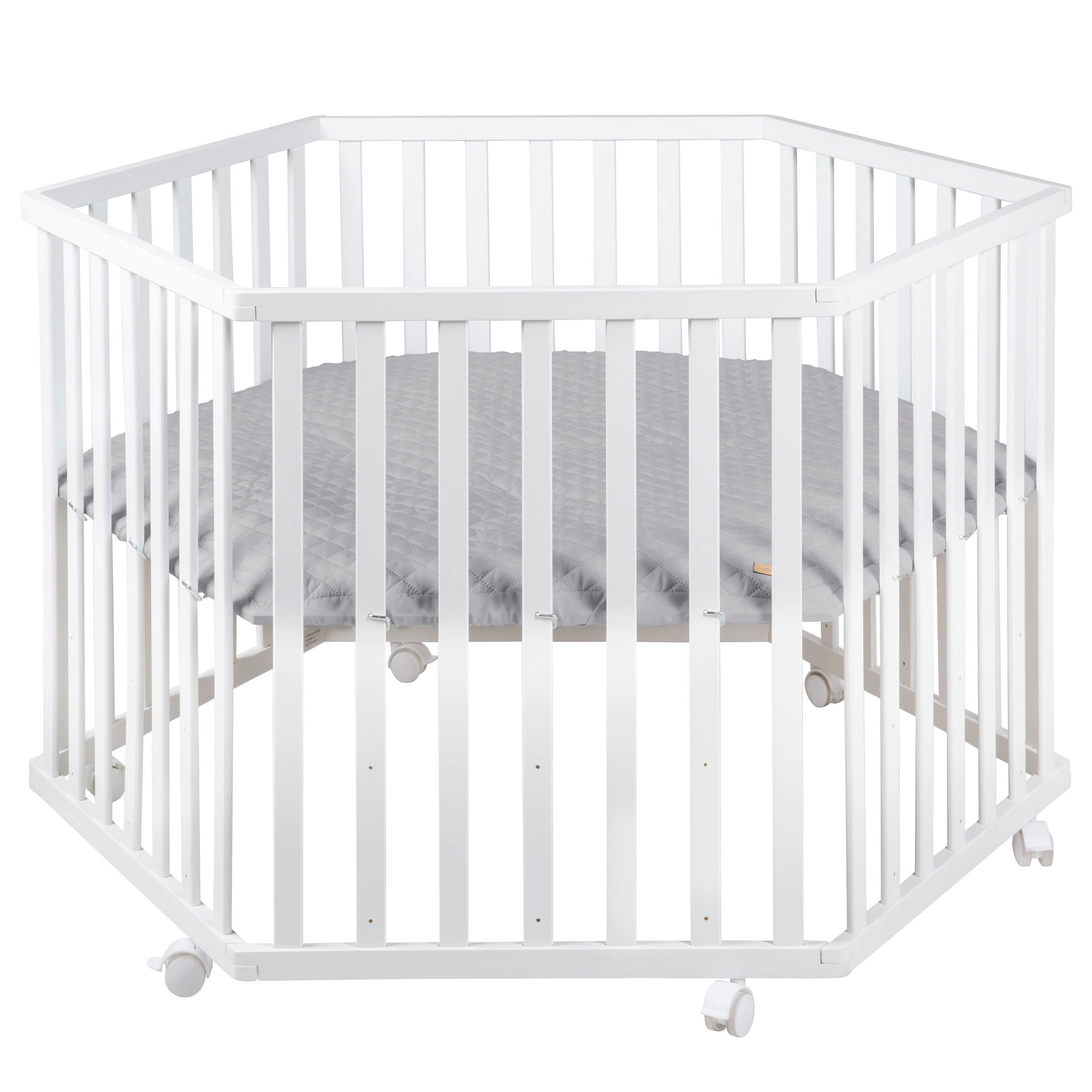 LAUFGITTER 6-eckig, roba Style grau - Weiß, Holzwerkstoff (118.5/72.5/103.5cm) - Roba