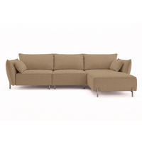 GARTENECKSOFA für Terrasse und Garten, Stoff Sunlight, Toffee, Rechts, SUNMEE - Braun, Holz (238/90/165cm) - Kaiser Möbel