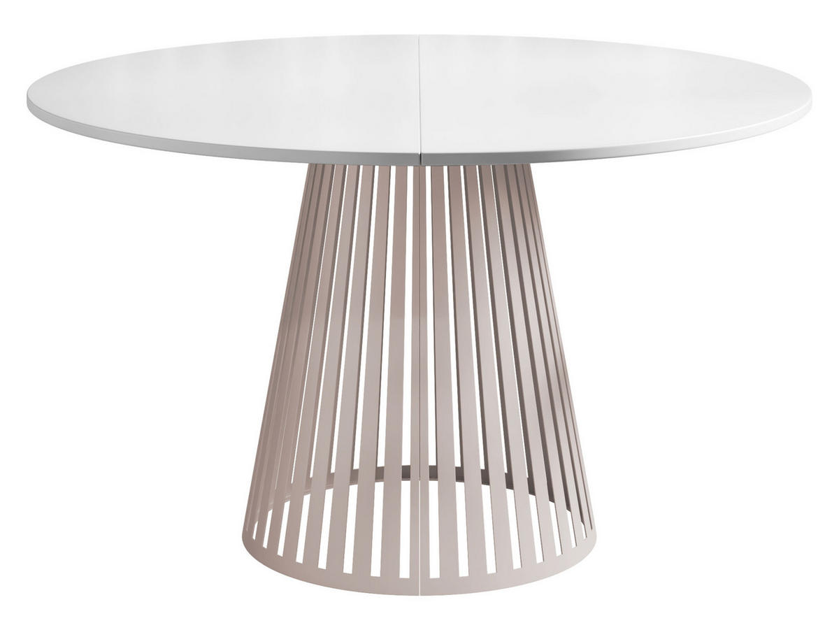 ESSTISCH ausziehbar Cone Cashmere 100 - Kaschmir/Weiß, Holzwerkstoff/Metall (100/100/76cm) - MIRJAN24