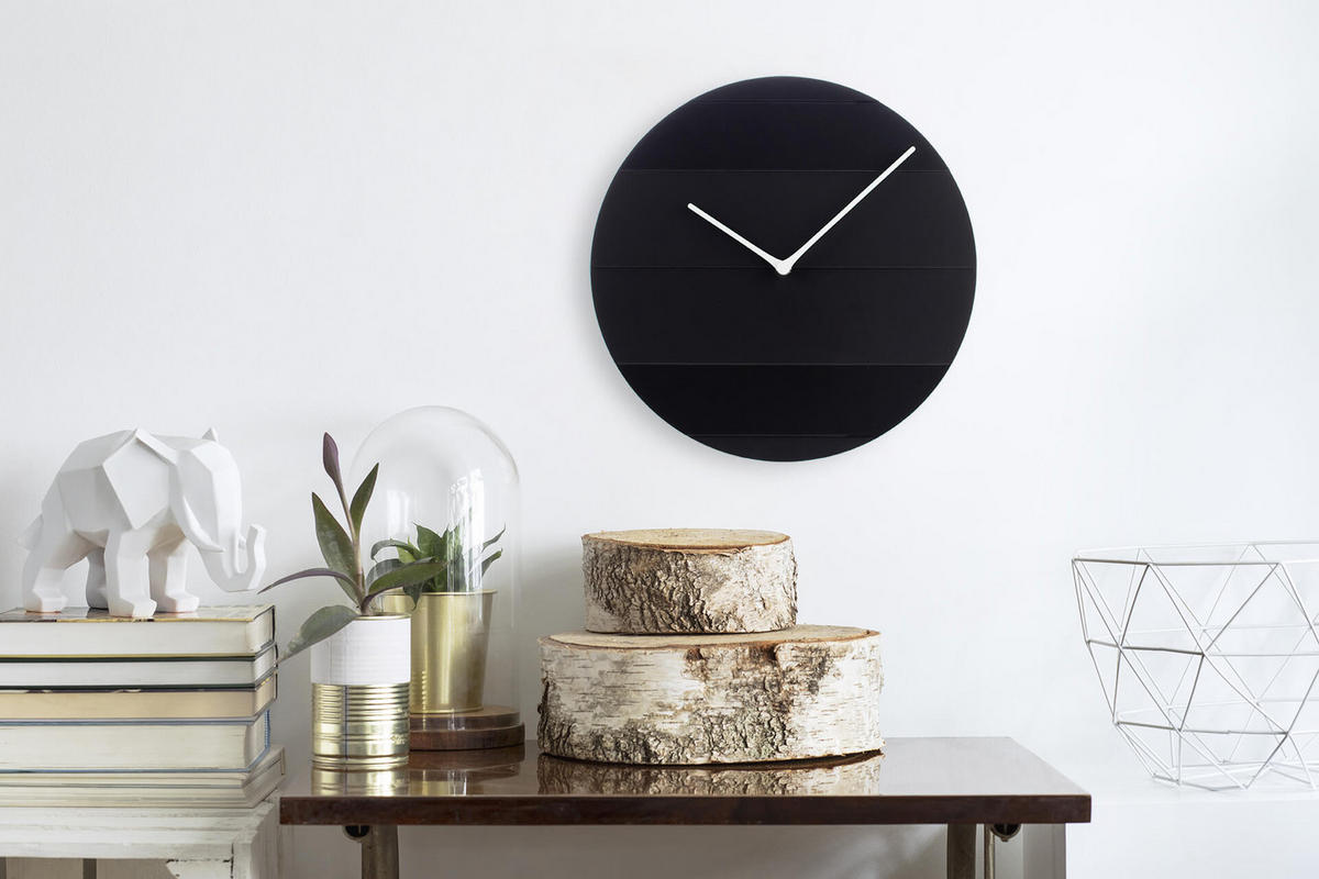 WANDUHR Design Schwarz 29/29 cm - Schwarz, Holzwerkstoff (0.58/29/1cm) - ONZENO