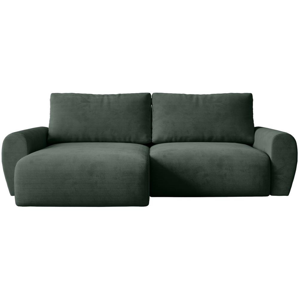 ECKSCHLAFSOFA Poss L grün links - Grün, Textil (253/153cm) - Beautysofa